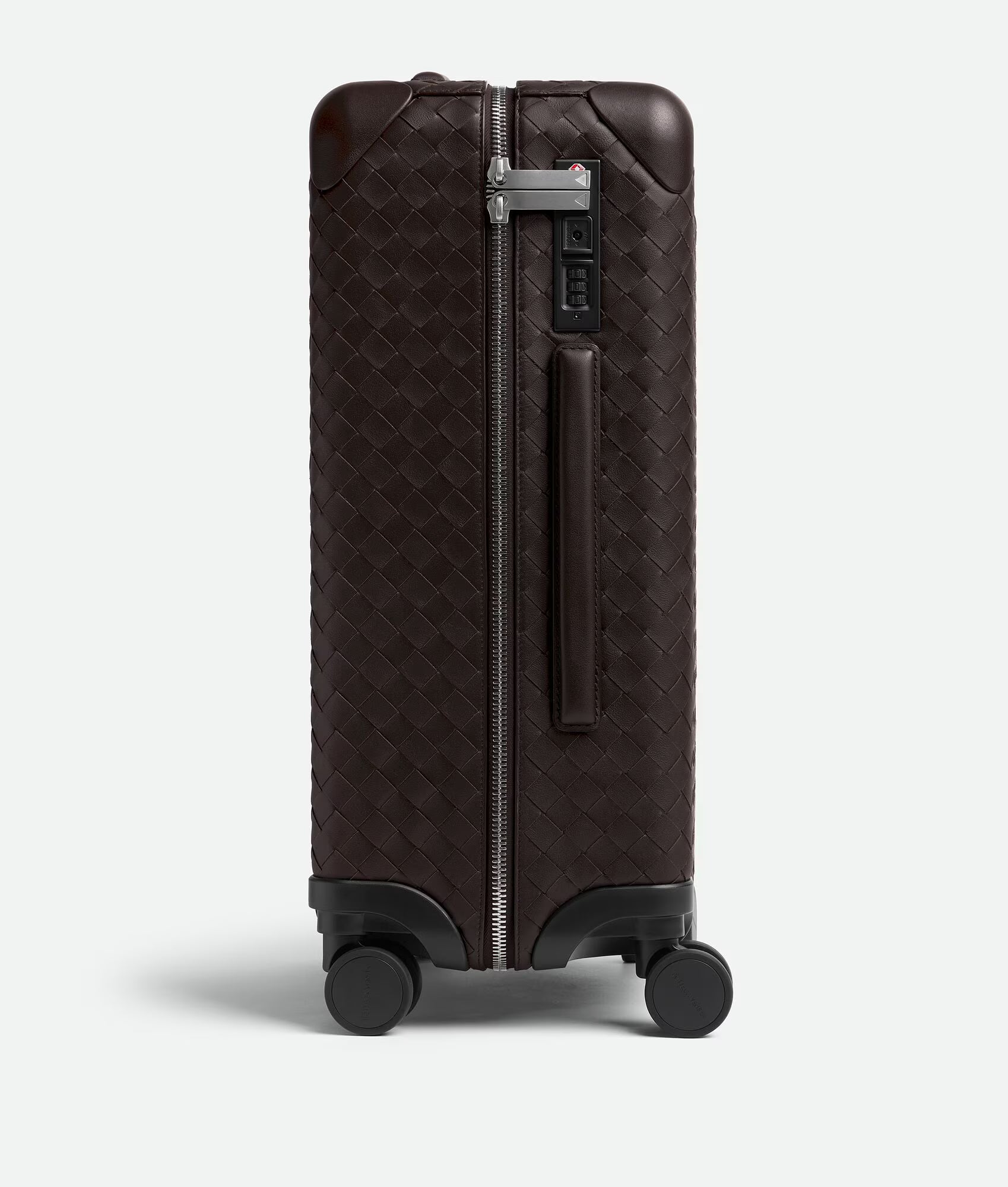 Maleta de cabina Odyssey Intrecciato de piel – Marrón Fondant