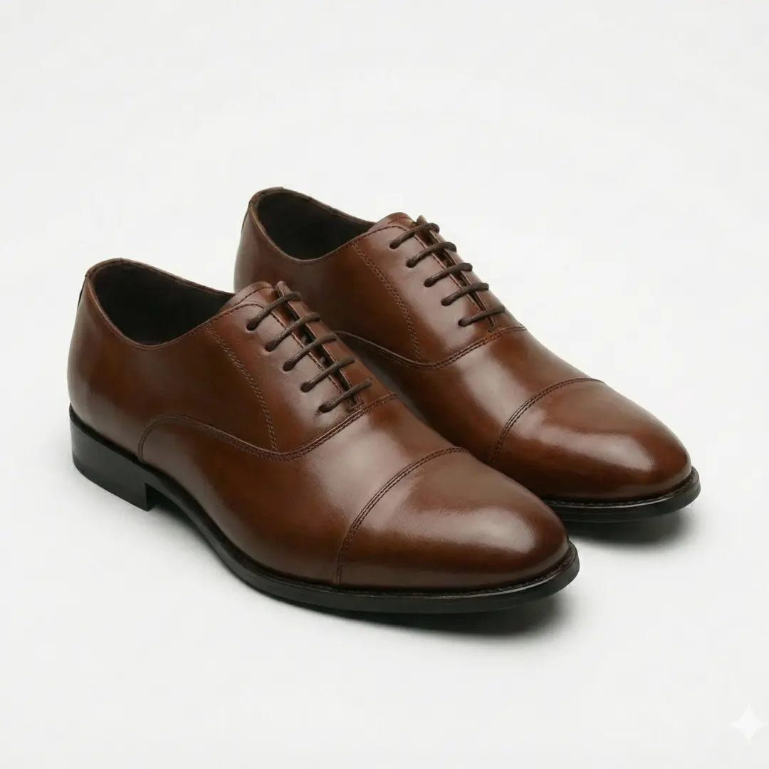 Men’s Oxford Shoes – Premium Leather Elegance with Complimentary Belt & Wallet