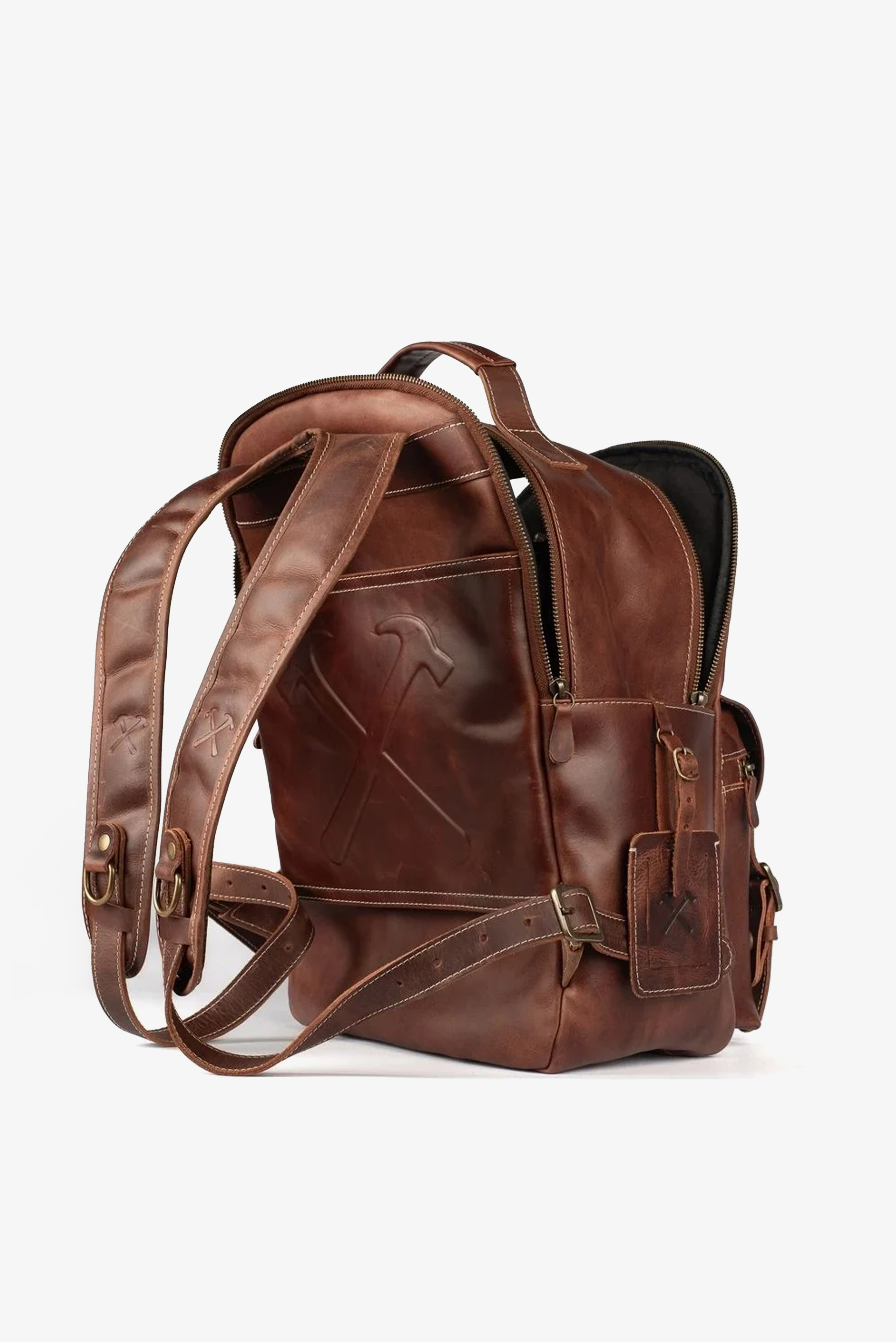 Mochila Couro Marrom Hunter