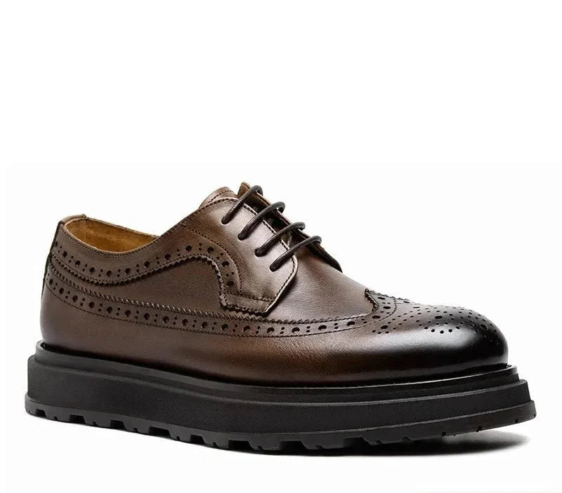 Britische Herren-Lederschuhe – Retro-Modell mit dicker Sohle