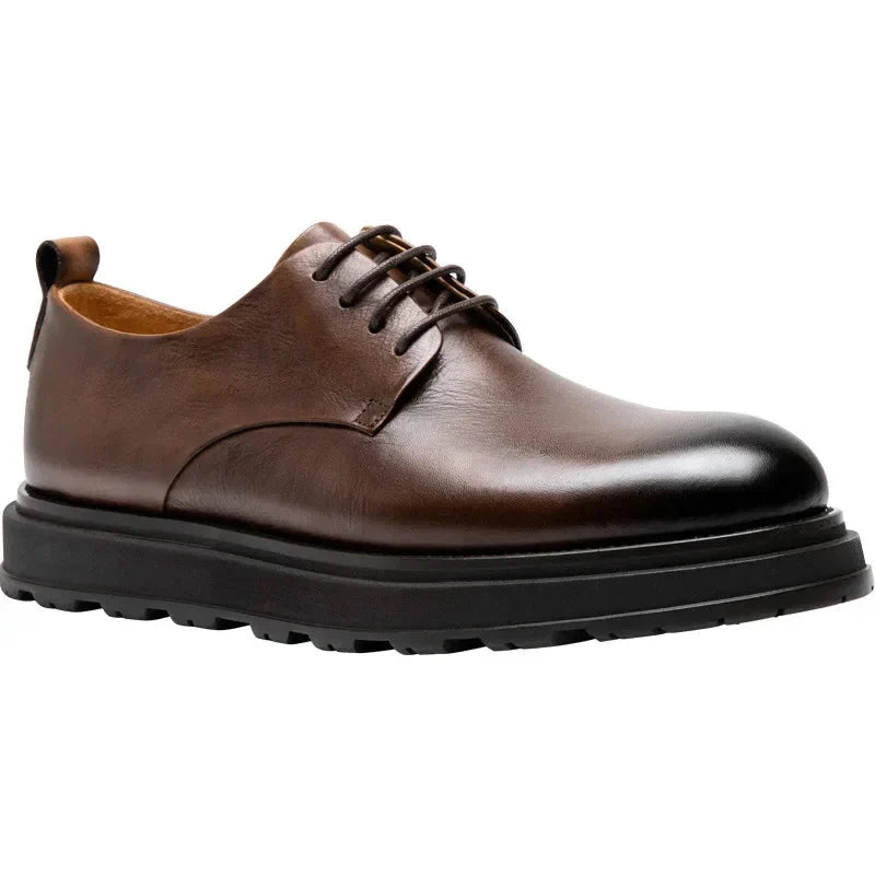 Genuine Leather Dress Shoes Thick Sole