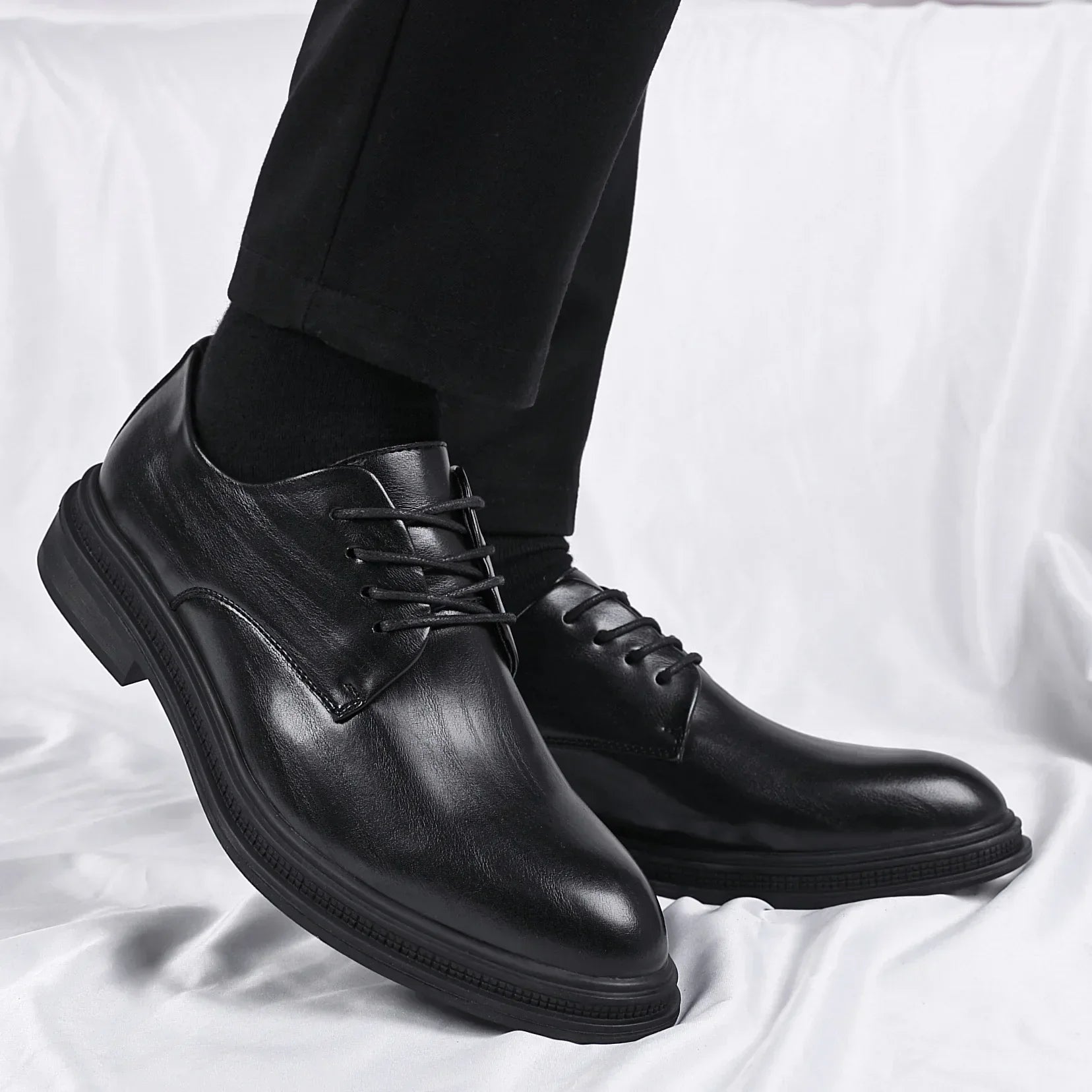 Genuine Leather Casual Shoes Height Increasing