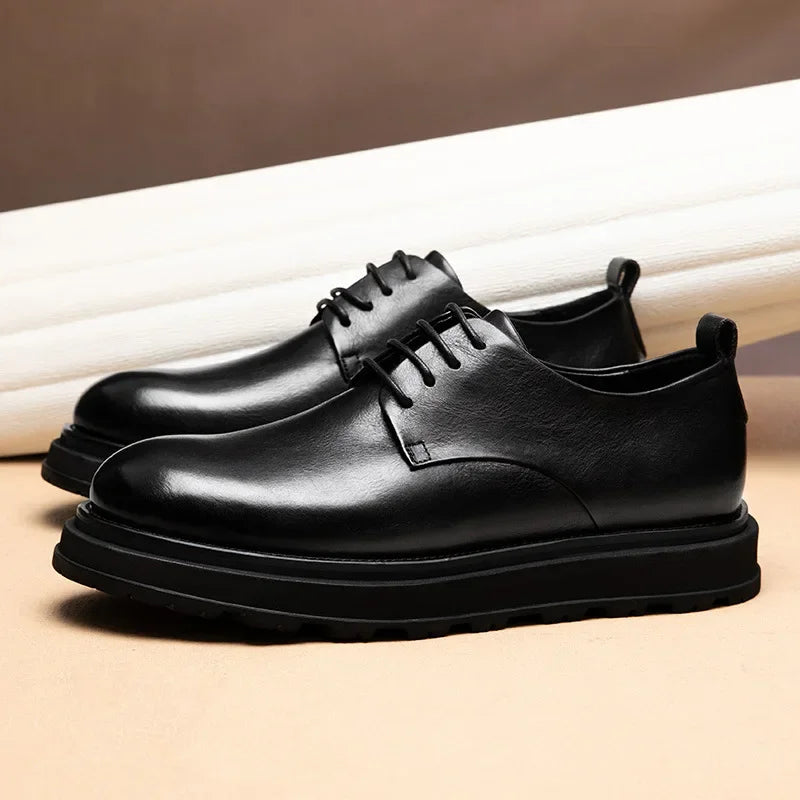 Genuine Leather Dress Shoes Thick Sole