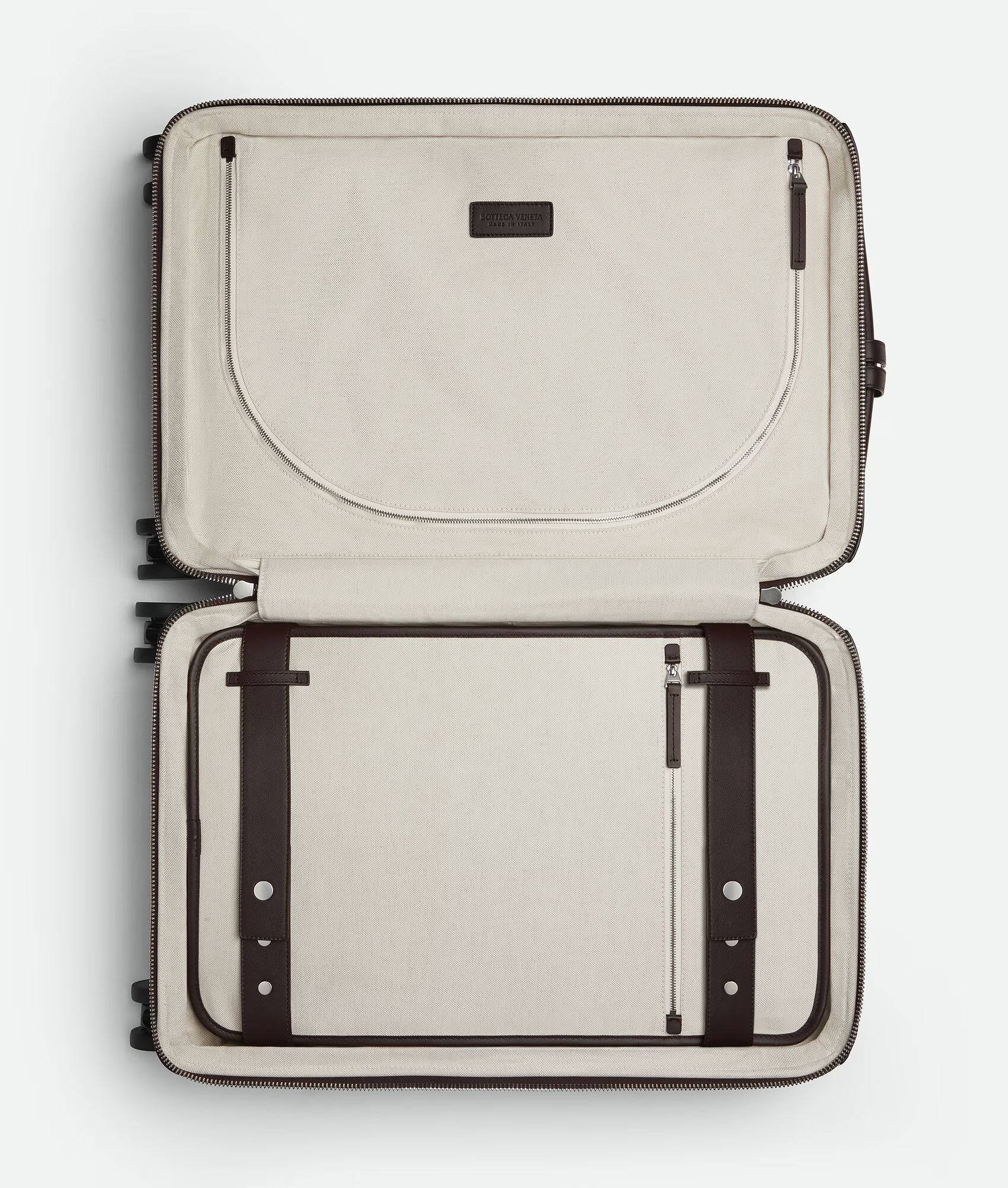 Odyssey Intrecciato Leather Cabin Suitcase – Fondant Brown