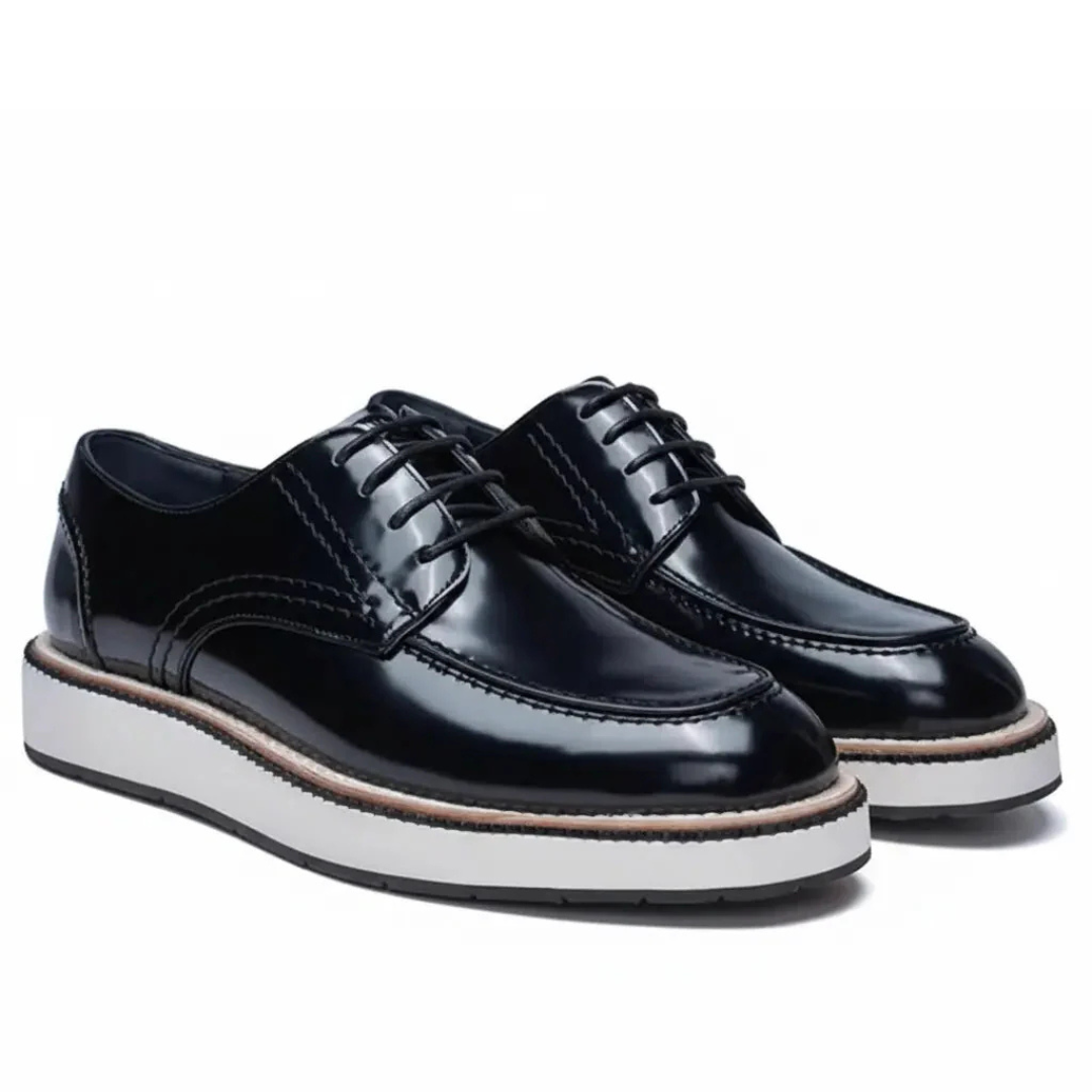 Men’s Genuine Leather Derby Shoes – Classic Brogue Oxford Dress Shoes