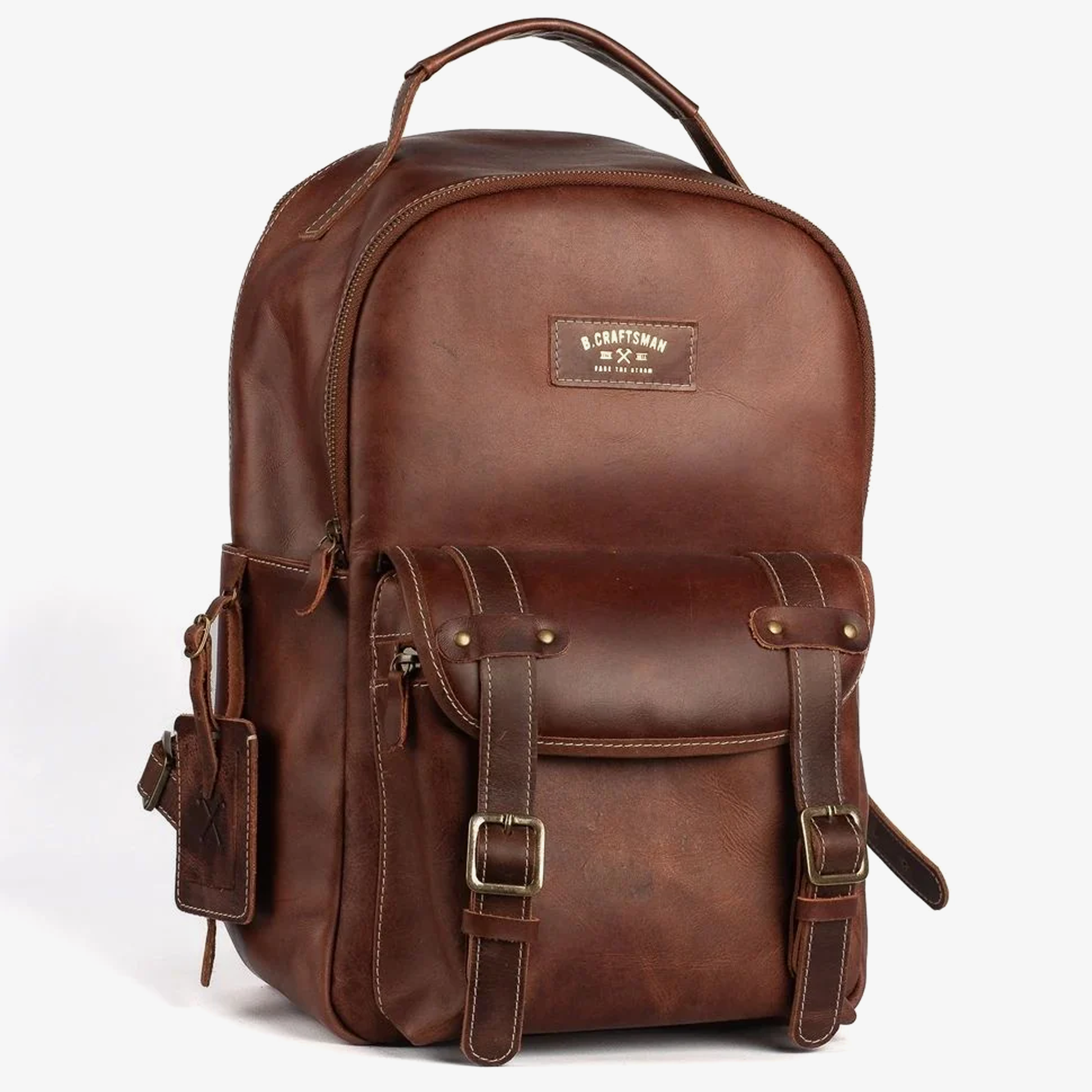 Mochila Couro Marrom Hunter