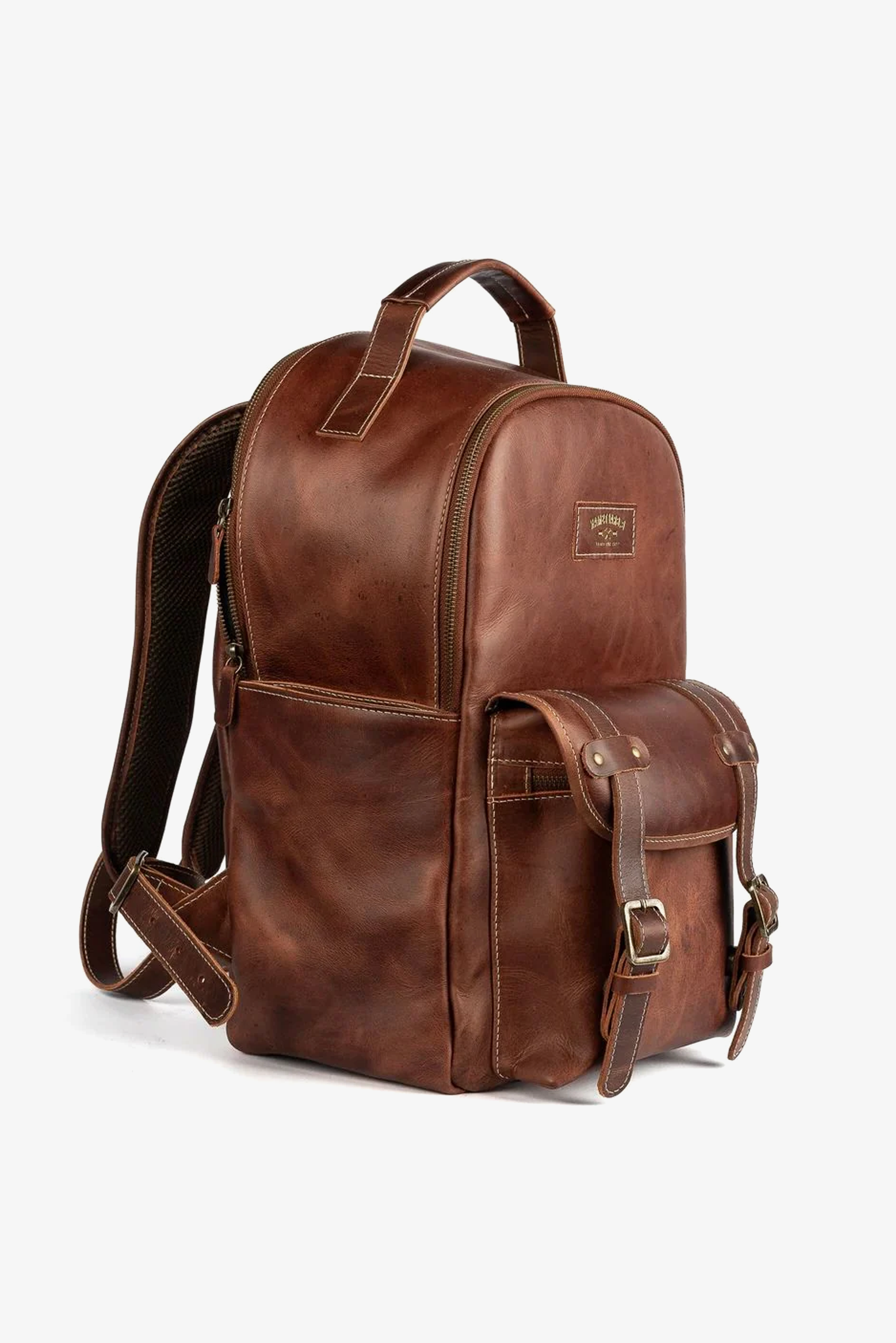 Mochila Couro Marrom Hunter