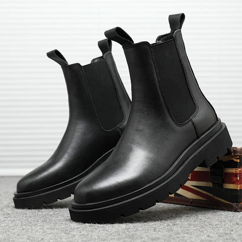 Men's Chelsea Ankle Boots Split Leather